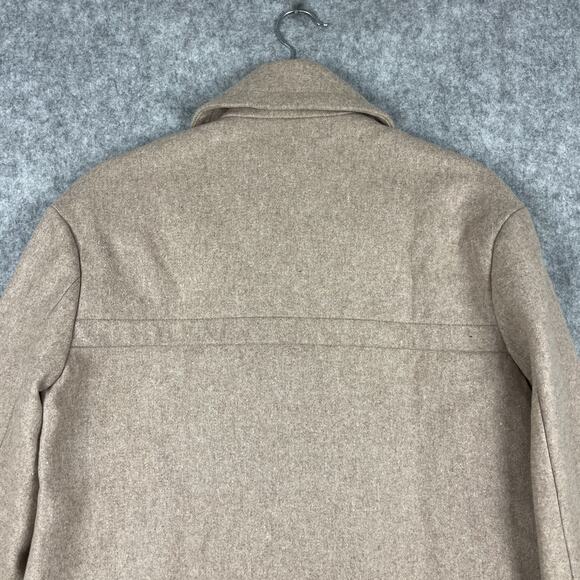 J Crew Melton Peacoat Jacket Womens 4T Beige Double Breasted Italian Wool Preppy - Picture 11 of 14